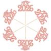 Gyufise 24Pcs 2026 Graduation Cupcake Toppers Glitter Diploma Grad Cap Cupcake Picks Graduation Cap 2026 Cake Decorations for 2026 Grad Theme Party Decorations Supplies Rose Gold view 3