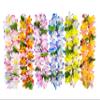 12PCS Hawaiian Leis Luau Party Decorations Tropical Party Favors Lei Hawaiian Flower Lei Perfect for Hawaiian Luaus Party Birthday Party Favors. view 2