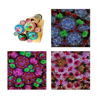 Kaleidoscope Brass Unique Double Wheel Antique Kaleidoscope Brass Handmade Gifts for Love Everyone Eachother Christmas Day Women Day Without Stand