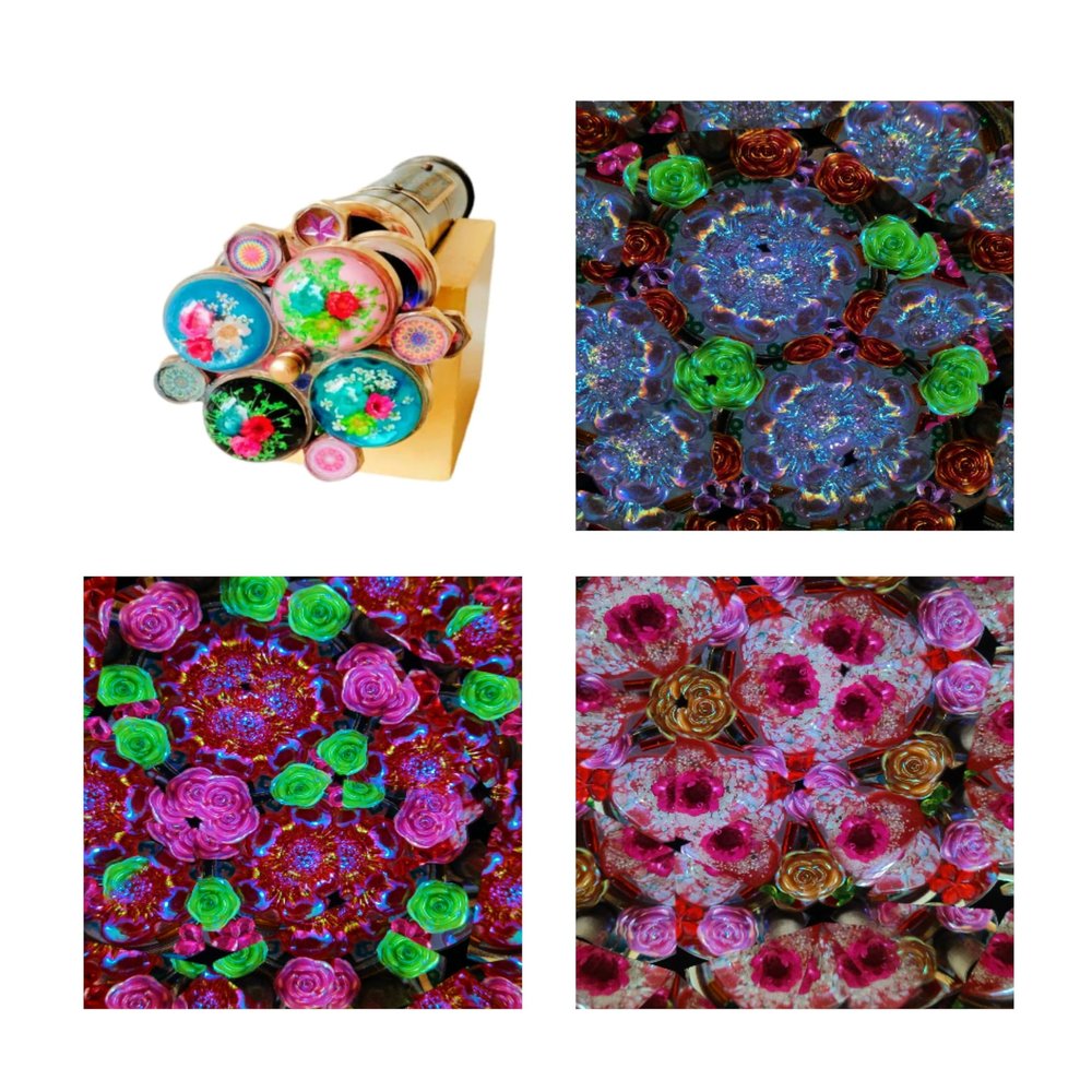Kaleidoscope Brass Unique Double Wheel Antique Kaleidoscope Brass Handmade Gifts for Love Everyone Eachother Christmas Day Women Day Without Stand