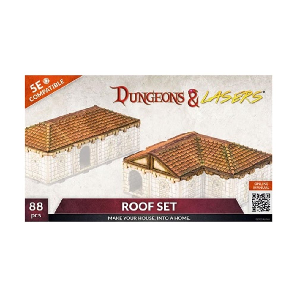 Archon Studio Dungeons & Lasers: Roof Set Miniature Terrain  Unpainted Compatible with DND and Other Tabletop RPG Games