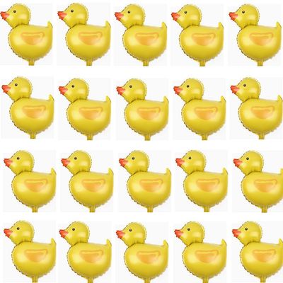 20 Pcs Mini Duck Foil Balloon 16.9 inch Mylar Balloons Farm Theme Party for Children's Birthday Party, Baby Shower, Wedding Party