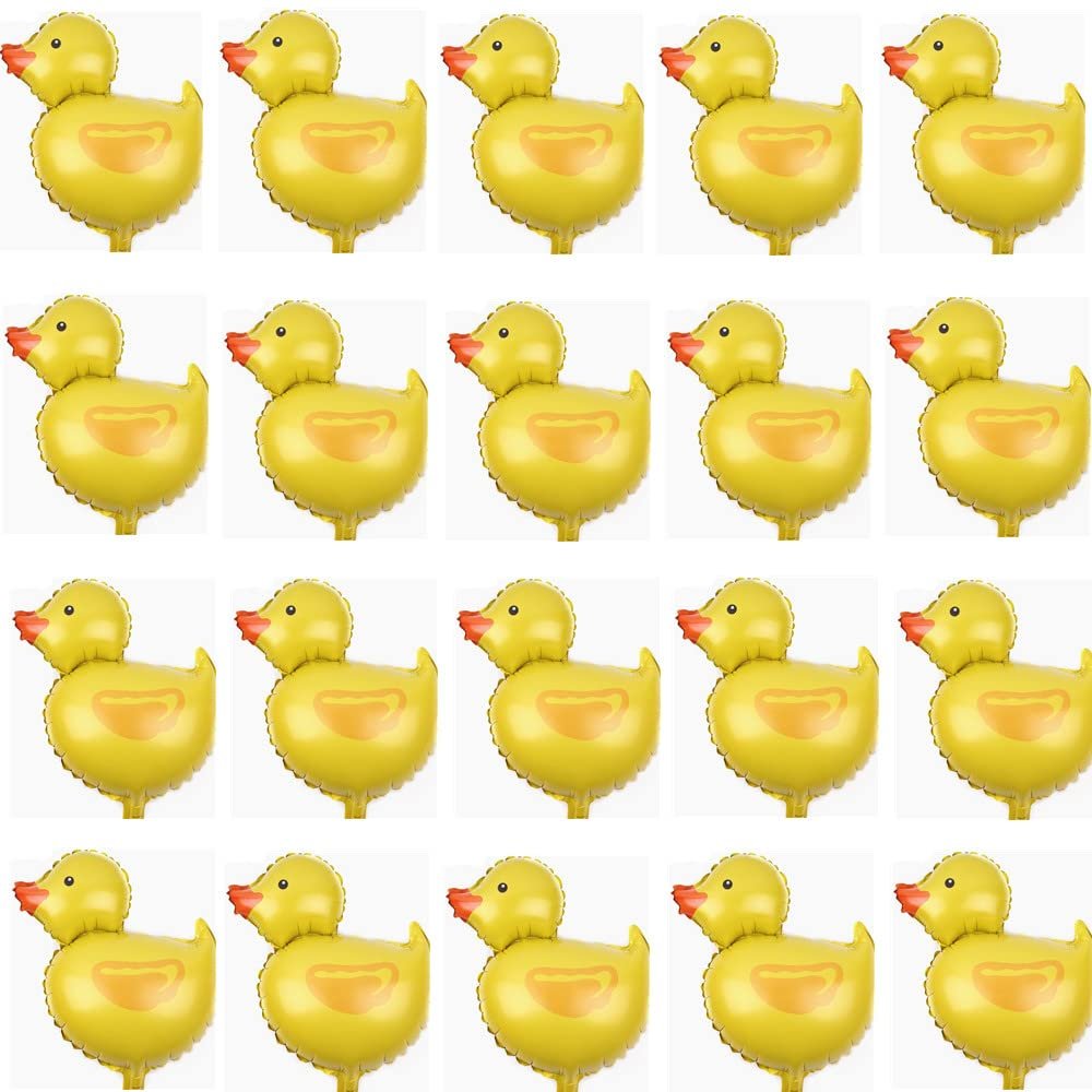 20 Pcs Mini Duck Foil Balloon 16.9 inch Mylar Balloons Farm Theme Party for Children's Birthday Party, Baby Shower, Wedding Party