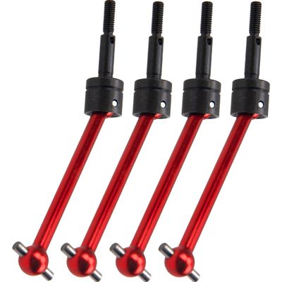 4Pcs Vgoohobby Aluminum CVD Drive Shaft Joint CVD Driveshaft Compatible with Tamiya TT02B TT-02B DT02 DT03 DF02 1/10 RC Car (Red)