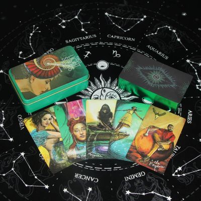 Jayiaine Tarot Card Deck, Tarot Cards with Meanings on Them, Oracle Card Deck, with Guide Book for Beginners Tarot Cards Set, Beginner Tarot Deck Cards,for Table Games,A