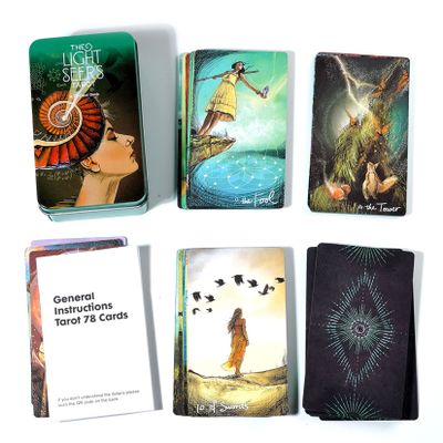 Jayiaine Tarot Cards Deck for Beginner,Classic Set Oracle Card Deck, Portable Tarot Game Professional Player for Christmas Birthday Holiday Family Party Playing Card Board Game,Green