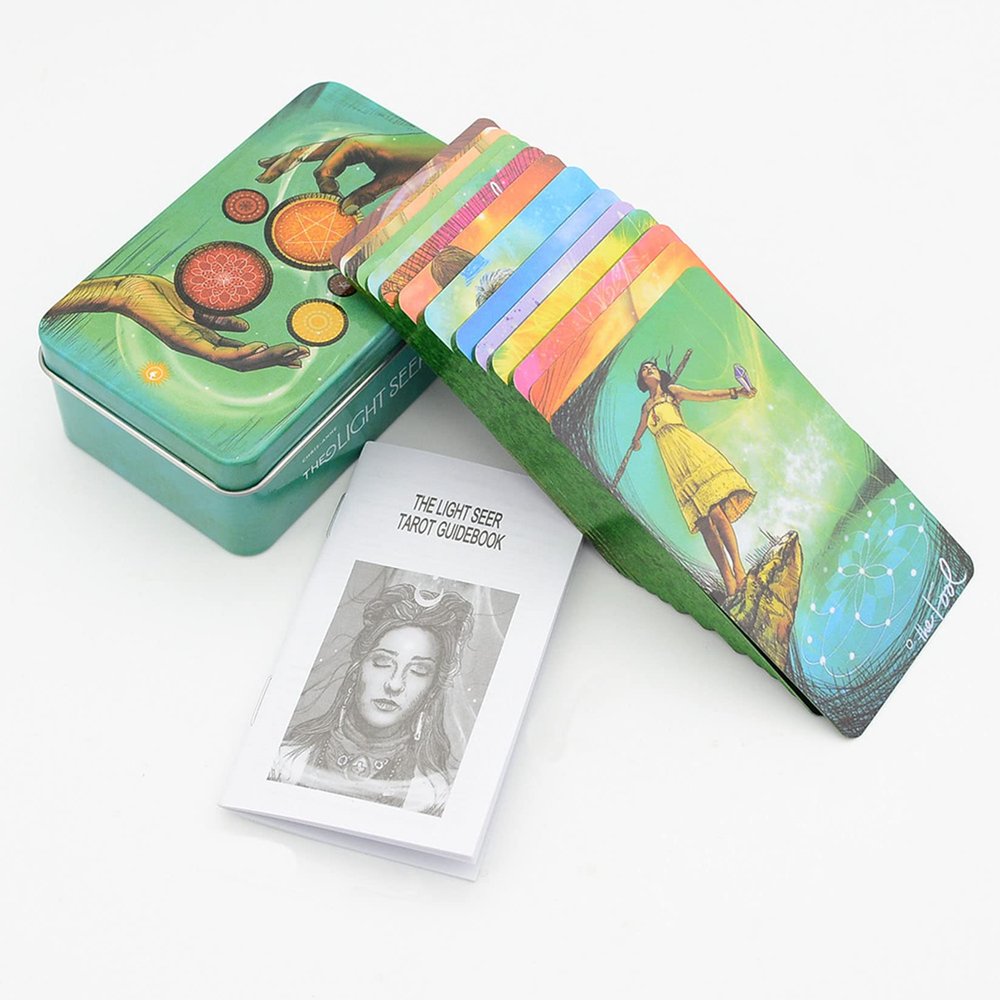 Jayiaine Tarot Card Deck, Tarot Cards with Meanings on Them, Oracle Card Deck, with Guide Book for Beginners Tarot Cards Set, Beginner Tarot Deck Cards,for Table Games,B
