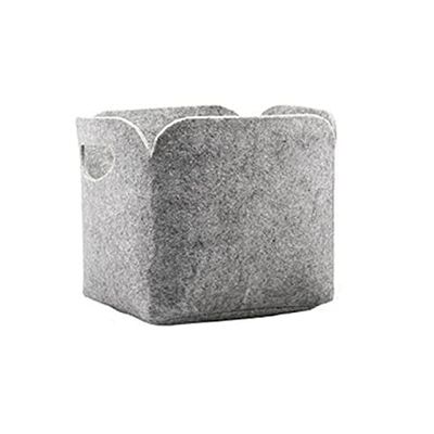 Foldable Felt Fabric Storage Basket, Convenient Box Organizer with Carry Handles for Office Bedroom Closet Babies Nursery Toys DVD Laundry Organizing (1 Pcs Small)