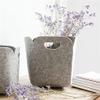 Foldable Felt Fabric Storage Basket, Convenient Box Organizer with Carry Handles for Office Bedroom Closet Babies Nursery Toys DVD Laundry Organizing (1 Pcs Small) view 2