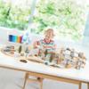 Wooden Train Set 141 Pc Build and Play Elevated Track System STEAM Accredited National Park Animal Railway Multi Level Spiral STEM Toy Gift for Grandkids Kids Toddlers Compatible Thomas Brio Railway view 2