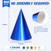 Geosar 300 Pcs Colorful Birthday Party Hats Bulk with Elastic String Cone Metallic Foil Paper for Adults Kids Boys Girls Pets view 2