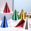 Geosar 300 Pcs Colorful Birthday Party Hats Bulk with Elastic String Cone Metallic Foil Paper for Adults Kids Boys Girls Pets view 3