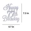 Happy 77th Birthday Cake Toppers Silver Glitter, Cheers to 77 Years Old Bday Decoration 77th Anniversary Cake Topper, Seventy-seven Theme Cake Decorations for Birthday Anniversary Party view 2