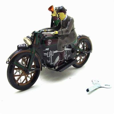 Charmgle Wind-up Toy Retro Motorcycle Theme Tin Toys Adult Collection Gifts Handmade Desk Toy Home Decoration