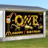 1st Birthday Decorations for Boys, Excavator Dump Truck Theme First Birthday Banner Decorations Digger One Year Old Bday Banner Backdrop Party Supplies Sign view 3