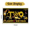 2nd Birthday Decorations for Boys, Excavator Dump Truck Theme Second Birthday Banner Decorations Digger 2 Year Old Bday Banner Backdrop Party Supplies Sign view 2