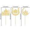 24 Pack Eid Mubarak Cupcake Toppers Glitter Star Ramadan Kareem Cupcake Pick Moon Star Eid Islamic Muslim Theme Party Cake Decoration Supplies Gold view 2