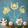 24 Pack Eid Mubarak Cupcake Toppers Glitter Star Ramadan Kareem Cupcake Pick Moon Star Eid Islamic Muslim Theme Party Cake Decoration Supplies Gold view 4