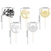 24 Pack Cupcake Toppers - Moon Star Happy Eid Mubarak Cupcake Picks - Islamic Muslim Theme - Ramadan Kareem Eid Party Cake Decorations view 2