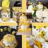 CINPIUK 24 Set Felt Bees for Crafts, Wool Felt Bumble Bee Plush for Tiered Tray Decoration Party Favors DIY Craft Jewelry Accessory view 3