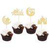 24 Pack Eid Mubarak Cupcake Toppers Gold Glitter Moon Star Happy Eid Cupcake Picks for Islamic Muslim Mubarak Festival Ramadam Kareem Party Cake Decorations Supplies view 1