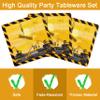 96 Pcs Construction Birthday Party Plates Napkins Forks Supplies Tableware Set Disposable Table Dump Truck Theme Decoration for Boys/Kids Birthday Party, Serves 24 Guests view 4