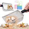 4Pcs Beach Mesh Shovel with Bag Shark Tooth Mesh Bag for Shell Collecting, Sand Sifter for The Beach, Shovel for Boys and Girls Picking Up Shell view 1