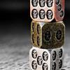 3PCS D6 Dice Skull Metal Inlaid Bronze Mysterious Gothic Dark Sinister RPG Steampunk view 4