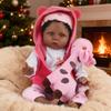 CHAREX Reborn Baby Dolls, 22'' African American Realistic Weighted Toddler Doll with Black Curly Hair and Open Eyes, Cloth Body, Lifelike Real Baby Doll Gift with Accessories Set, Vinyl, Age 3+ view 2