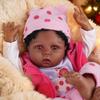 CHAREX Reborn Baby Dolls, 22'' African American Realistic Weighted Toddler Doll with Black Curly Hair and Open Eyes, Cloth Body, Lifelike Real Baby Doll Gift with Accessories Set, Vinyl, Age 3+ view 3