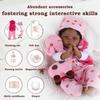 CHAREX Reborn Baby Dolls, 22'' African American Realistic Weighted Toddler Doll with Black Curly Hair and Open Eyes, Cloth Body, Lifelike Real Baby Doll Gift with Accessories Set, Vinyl, Age 3+ view 4