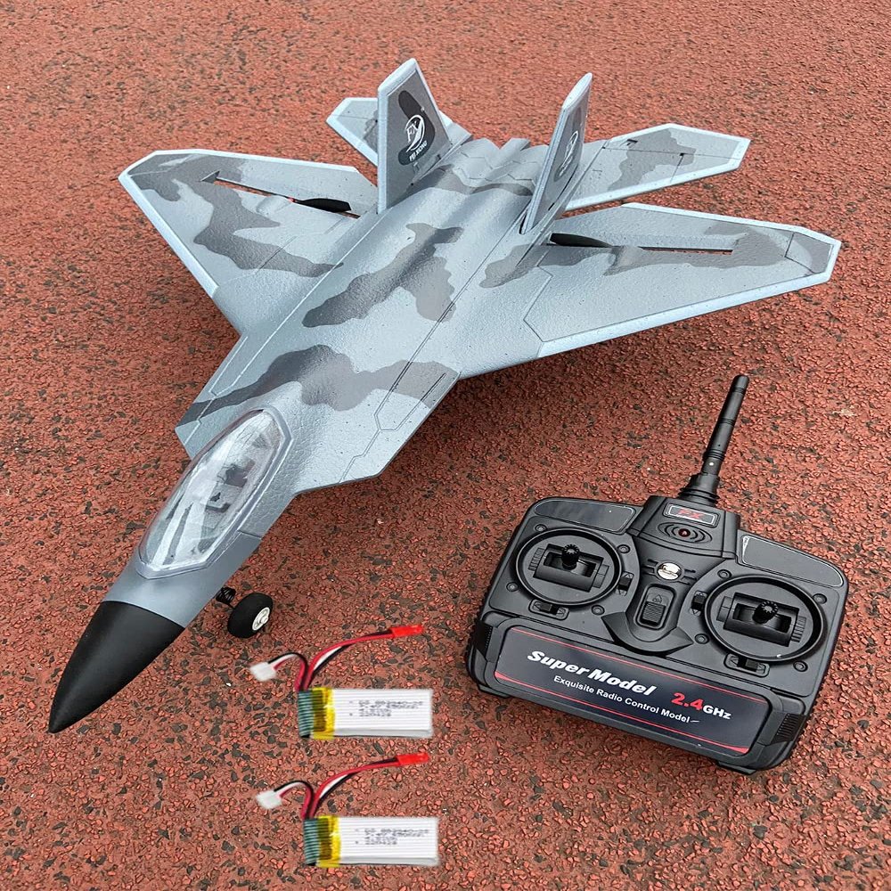 Ssccgym Large Remote Controlled Aircraft Warbird Bomber Model Glider Epp with Dual Batteries Ultra Long Endurance for Young Adults 23.1 inch F22