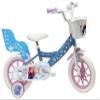 Vlo ATLAS 12 Inch Frozen Girl's Bike with 1 Brake, Front Basket, Rear Doll-Holder, Mudguards, Crankcase and Stabilizers + Frozen Helmet Included Child, Sky Blue, 12 view 3