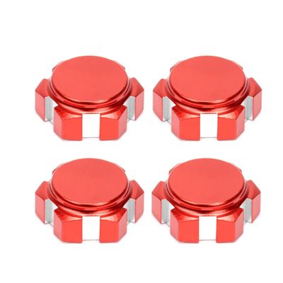 Aluminum 17mm Wheel Nut Thread 1.0mm Upgrades Parts for 1/7 1/8 Arrma 6S Outcast Raider Talion Typhon Limitless Mojave #AR310449 AR330360 4 pcs/Set(red)