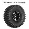 INJORA 1.0 Beadlock Wheel S5 Super Soft Sticky Crawler Tires for TRX4M Axial AX24 SCX24 FCX24 Enduro24 Upgrade, 57 * 22mm(Black) view 2