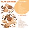 Wooden Play Kitchen Dishes Montessori Tools Pretend Play Kitchen Dishes Set for Kids Toys Cutting Board Toddler Utensils Wooden Christmas Birthday Gift (Dishes & Cutting Set For 2) view 3