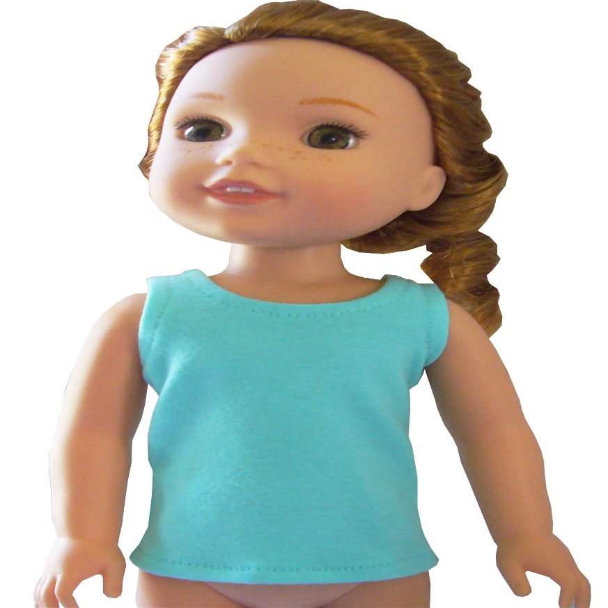 Color Choice Tank Top T-Shirt for Wellie Wisher Handmade SNAP Closure (Dark Mint)