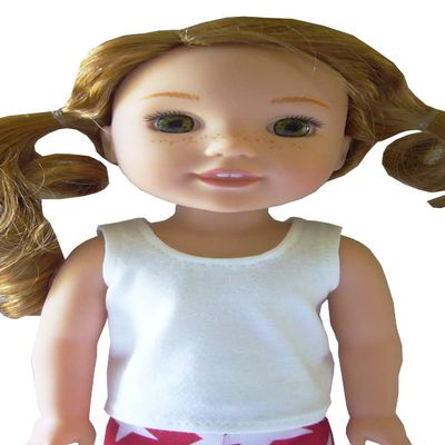 Color Choice Tank Top T-Shirt for Wellie Wisher Handmade SNAP Closure (White)