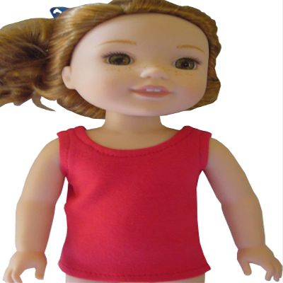 Color Choice Tank Top T-Shirt for Wellie Wisher Handmade SNAP Closure (Red)