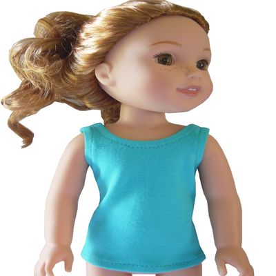 Color Choice Tank Top T-Shirt for Wellie Wisher Handmade SNAP Closure (Turquoise)