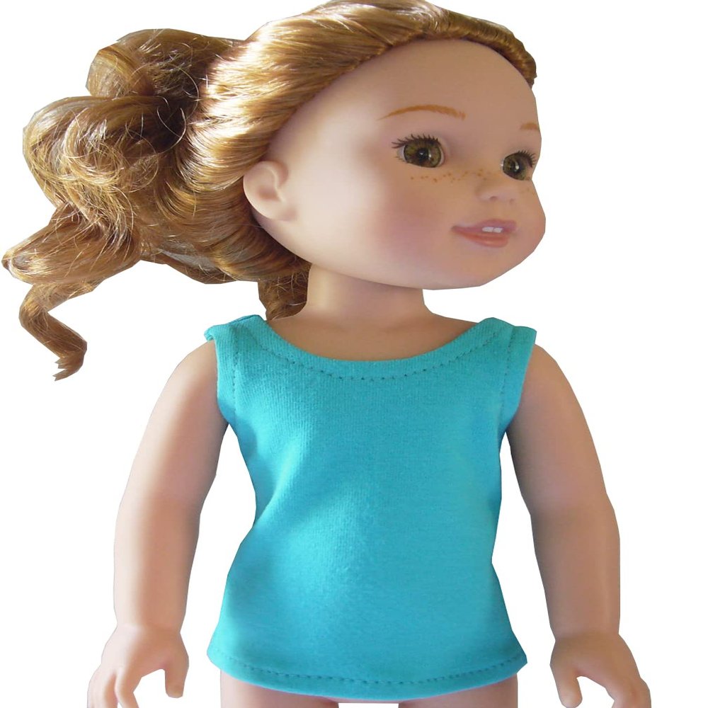Color Choice Tank Top T-Shirt for Wellie Wisher Handmade SNAP Closure (Turquoise)