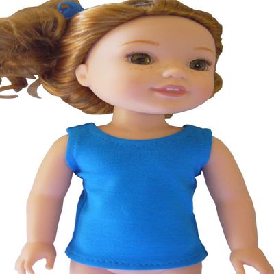 Color Choice Tank Top T-Shirt for Wellie Wisher Handmade SNAP Closure (Azure Blue)