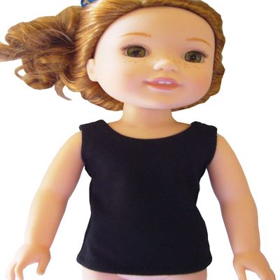 Color Choice Tank Top T-Shirt for Wellie Wisher Handmade SNAP Closure (Black)