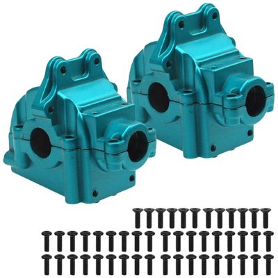 2Pack ShareGoo Metal Differential Gearbox Housing Cover Compatible with WLtoys 144001 124019 124018 1/14 RC Car (Blue)
