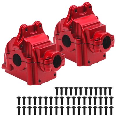 2Pack ShareGoo Metal Differential Gearbox Housing Cover Compatible with WLtoys 144001 124019 124018 1/14 RC Car (Red)