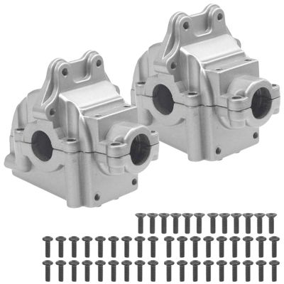 2Pack ShareGoo Metal Differential Gearbox Housing Cover Compatible with WLtoys 144001 124019 124018 1/14 RC Car (Silver)