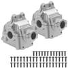 2Pack ShareGoo Metal Differential Gearbox Housing Cover Compatible with WLtoys 144001 124019 124018 1/14 RC Car (Silver) view 1