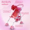 My First Baby Doll Stroller for Toddlers 3 Year Old Girls, Little Kids | Folding Baby Stroller for Dolls, Toy Stroller for Baby Dolls with Bottom Storage Basket, Foldable Frame, Canopy, Seatbelt view 2