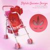 My First Baby Doll Stroller for Toddlers 3 Year Old Girls, Little Kids | Folding Baby Stroller for Dolls, Toy Stroller for Baby Dolls with Bottom Storage Basket, Foldable Frame, Canopy, Seatbelt view 3