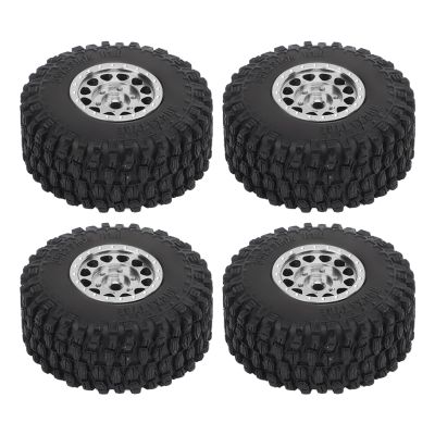 Alomejor 4 PCS RC Wheels and Tires Aluminum Alloy Fits for 1/18 Remote Control Car (Silver)